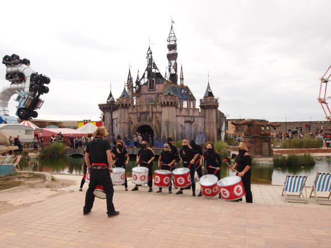 Bristol Samba in front of the Enchanted Castle